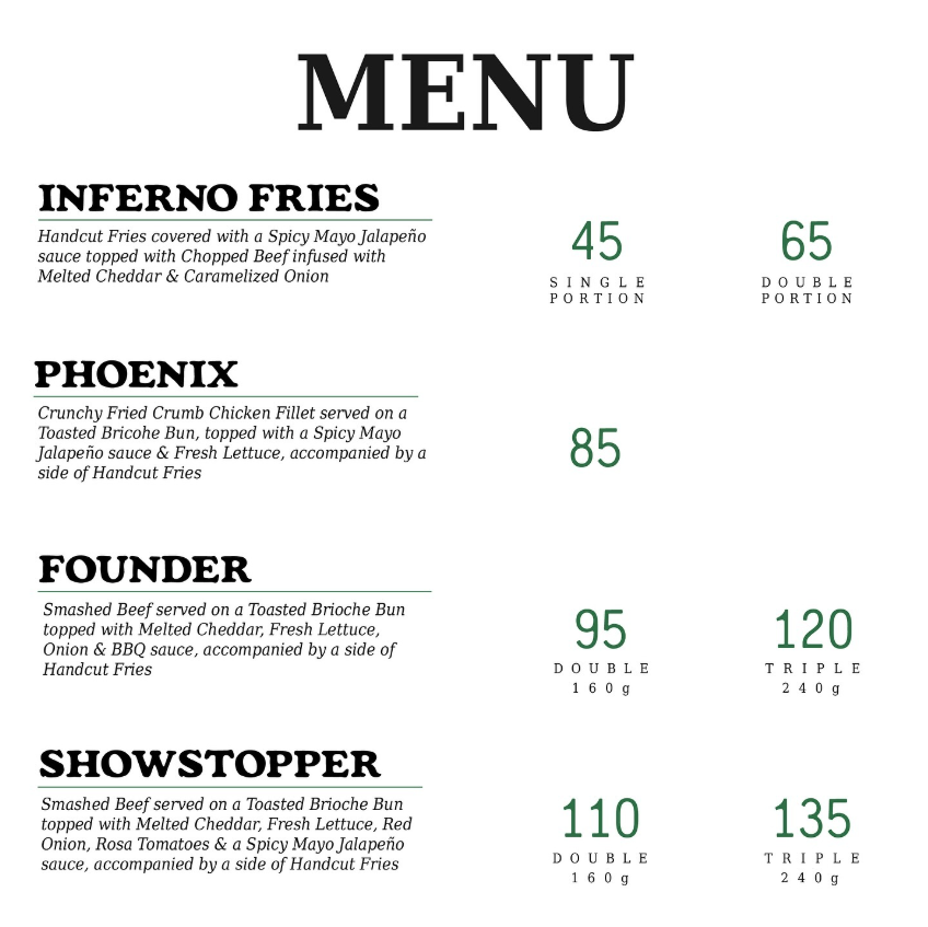 Expanded Menu